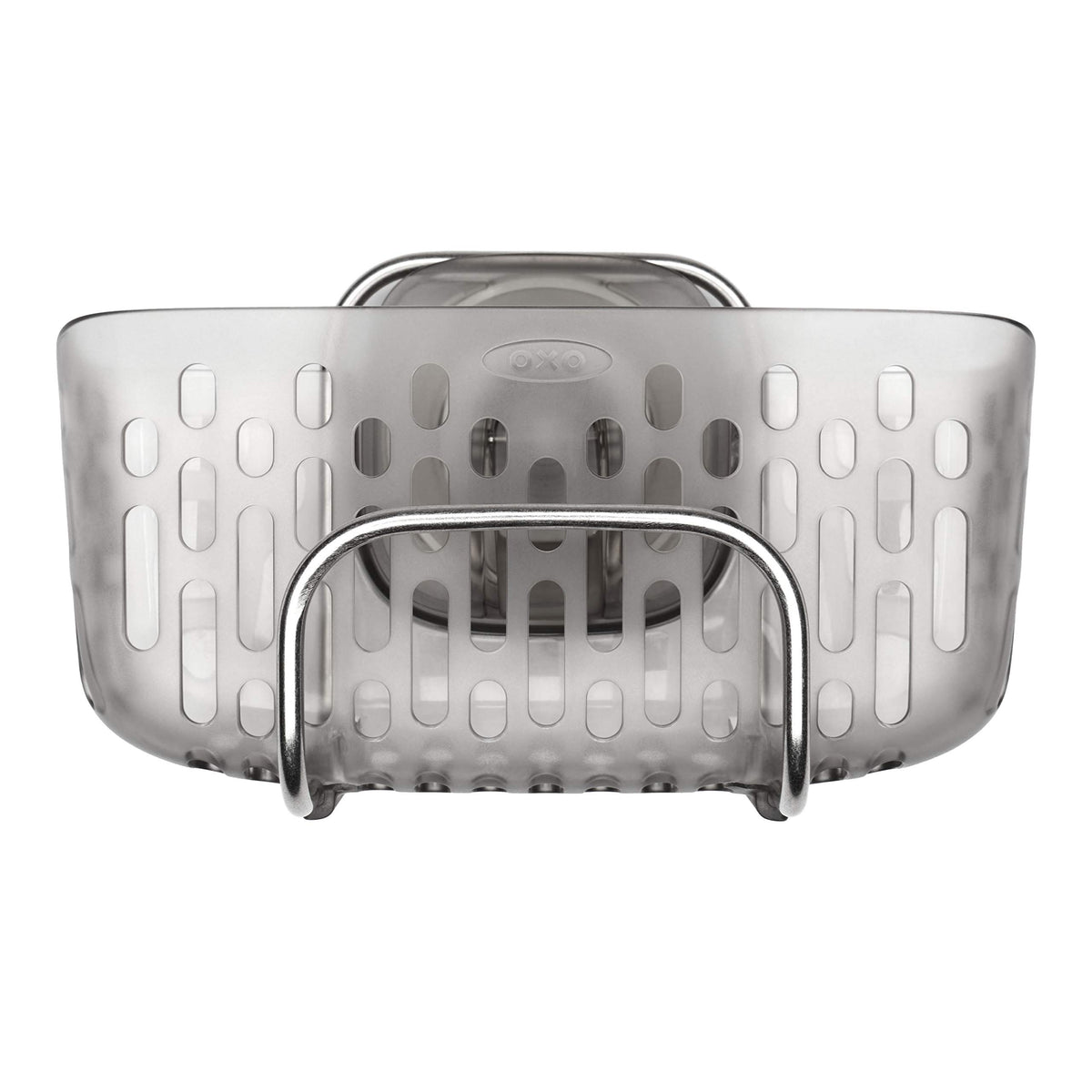 OXO organizador frontal mostrando su capacidad y orden en fregadero