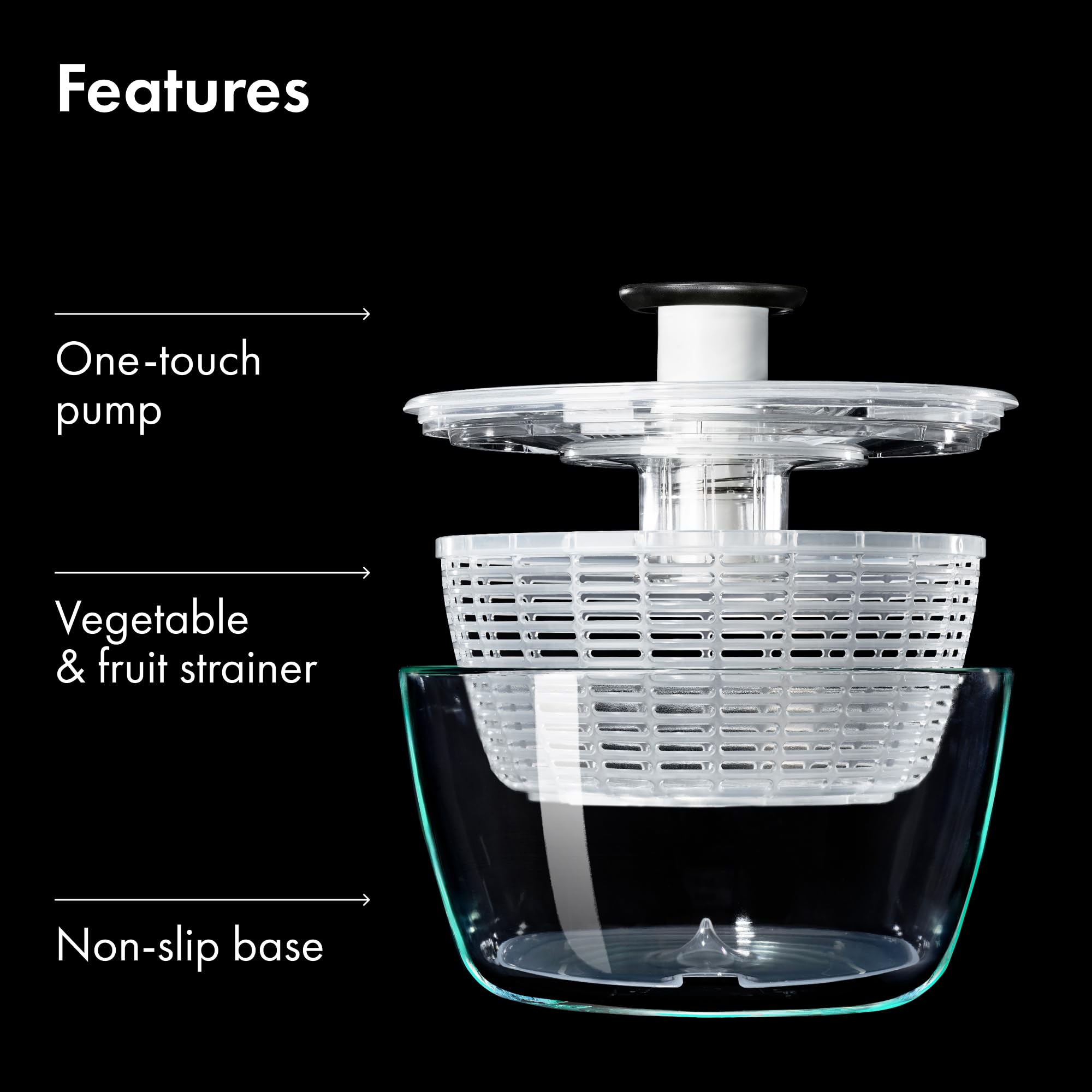 OXO basket used as colander rinsing berries for gentle produce handling