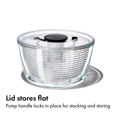 OXO lid disassembled to show easy cleaning of pump and parts for hygiene