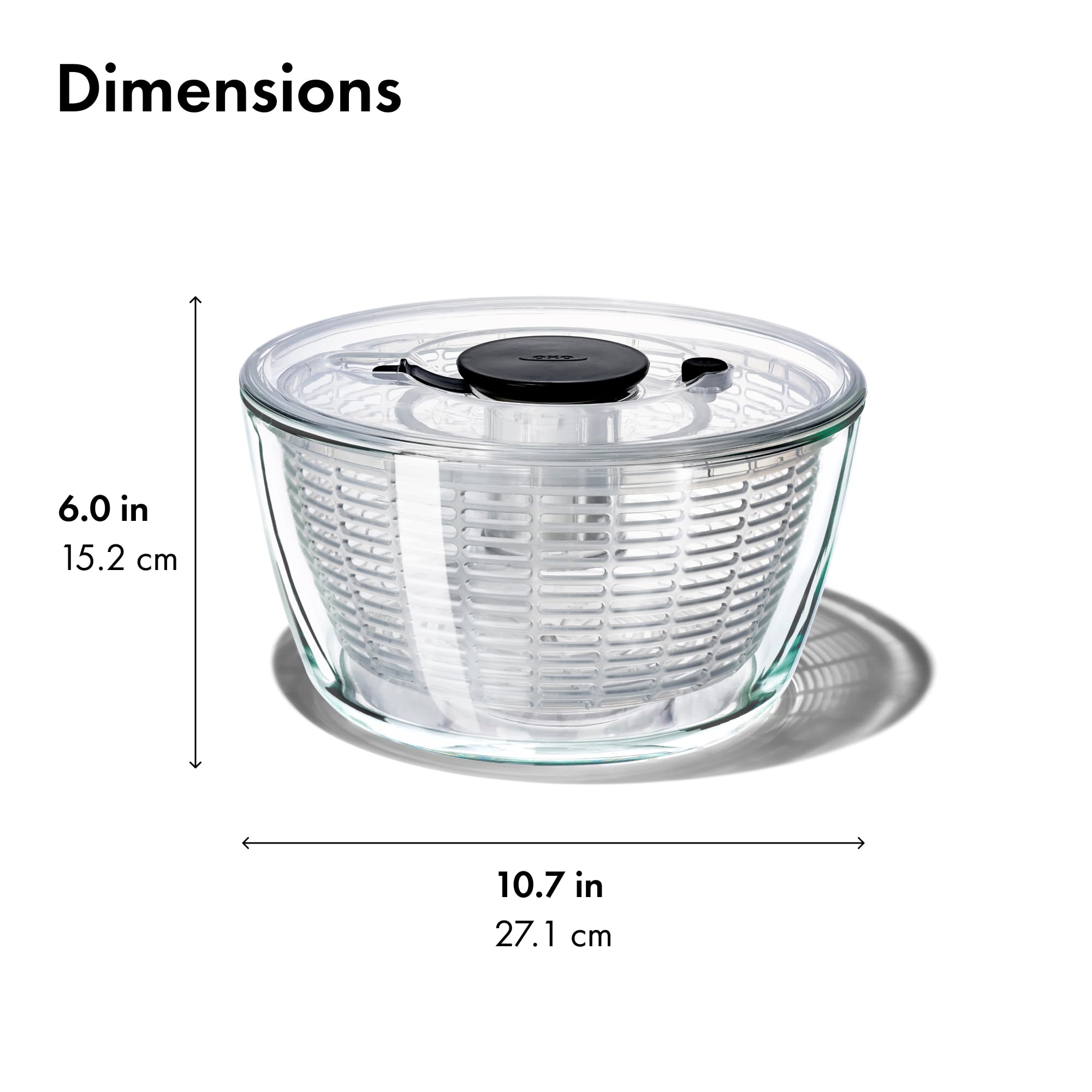 OXO spinner on top-rack dishwasher demonstrating easy cleanup convenience