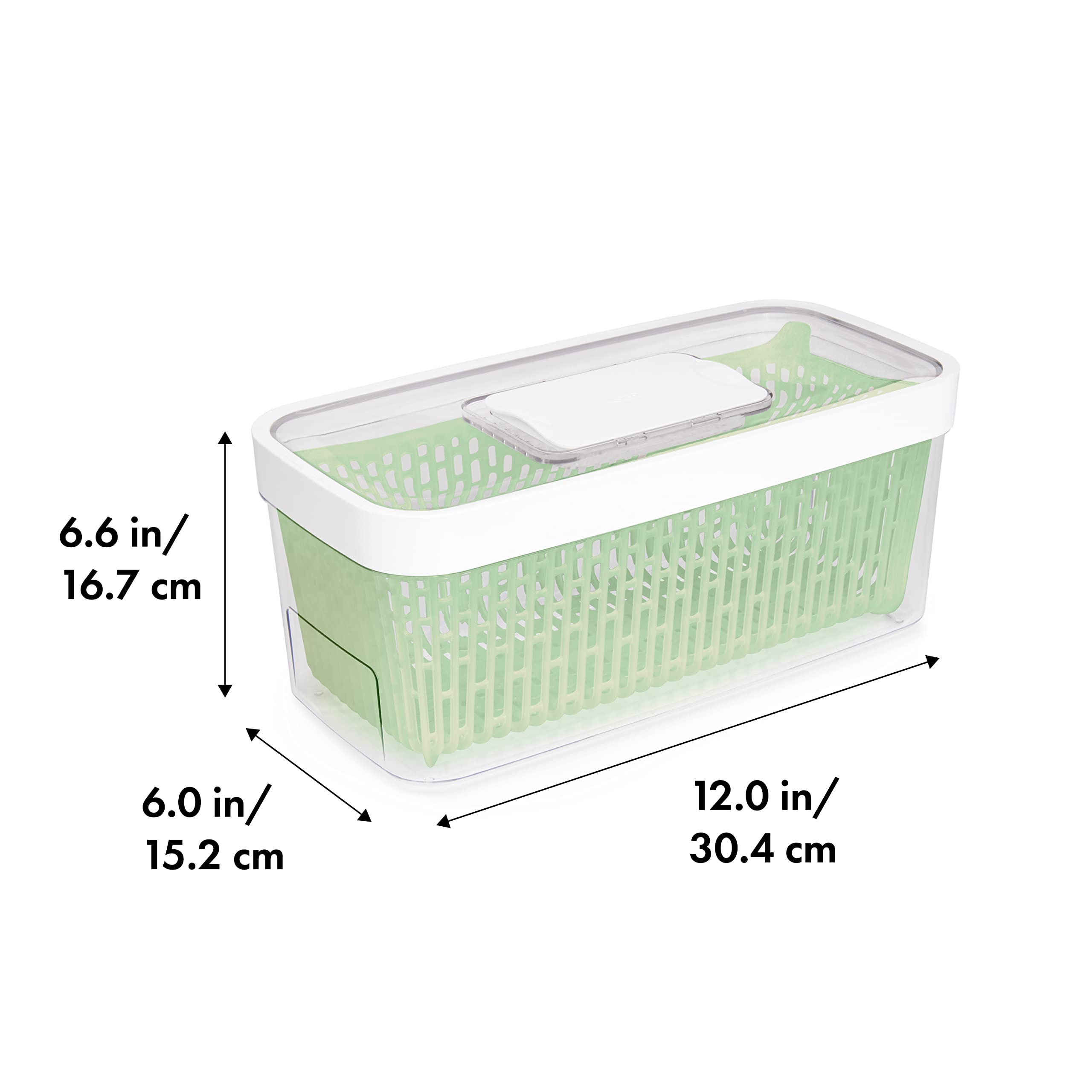 OXO GreenSaver cesto removible usado como colador y mejora ventilación