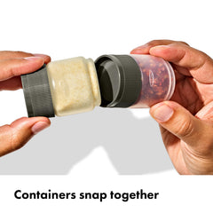 OXO detalle de tarros y tapas con insertos para controlar cantidad