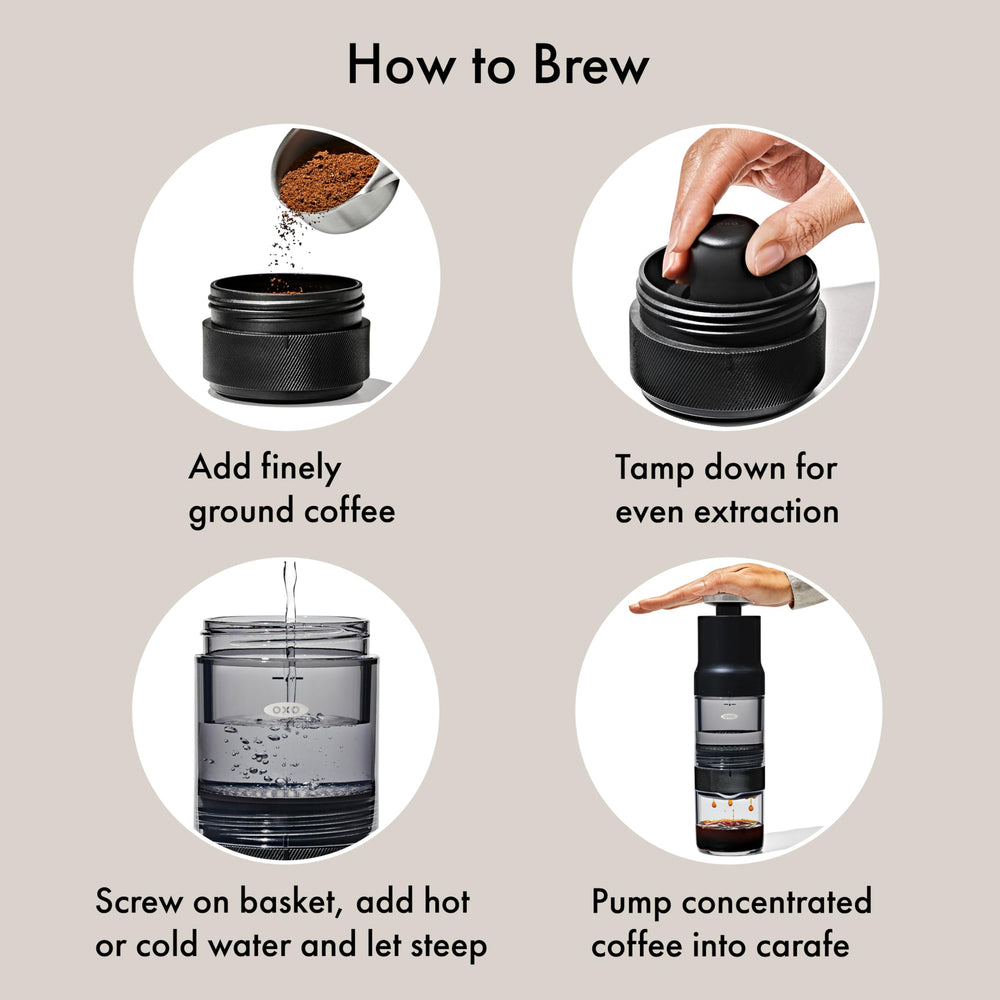 OXO Rapid Brewer jarra con concentrado listo para diluir y servir