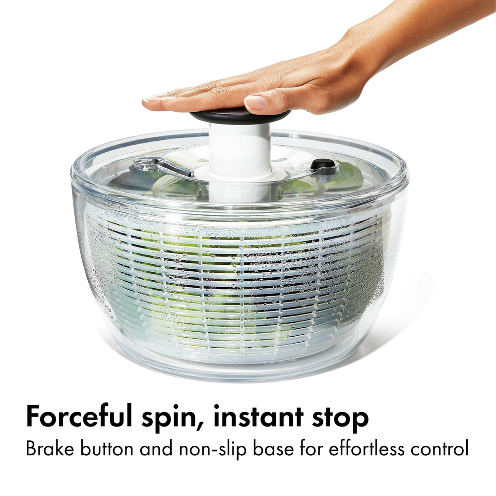 OXO Good Grips bowl with non-slip base providing stable countertop spinning