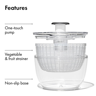 OXO Good Grips next to a hand to show 6.22 quart scale and large capacity