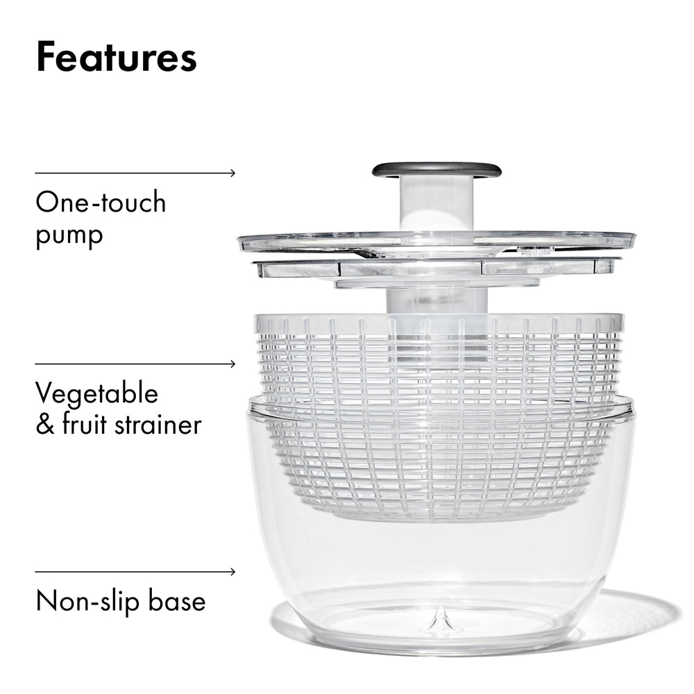 OXO Good Grips next to a hand to show 6.22 quart scale and large capacity