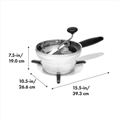 OXO three stainless steel grinding discs displayed for texture choice benefit