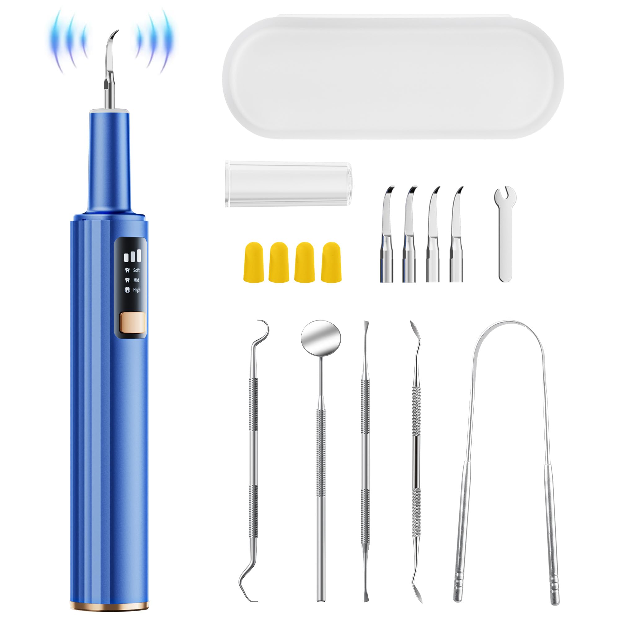 OXRMAK vista frontal del kit completo mostrando dispositivo y accesorios, limpieza profunda