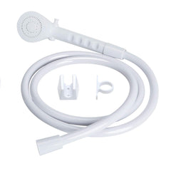 OYMOV cabezal frontal blanco mostrando diseño y ahorro de agua