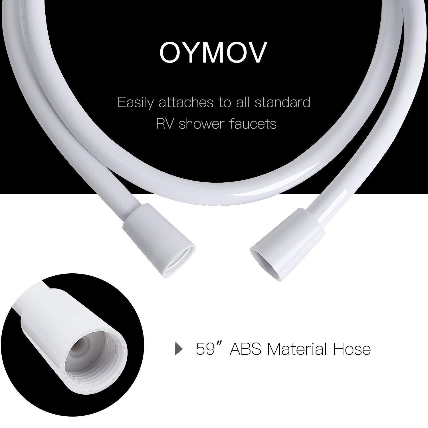 OYMOV manguera flexible blanca resaltando comodidad y ajuste