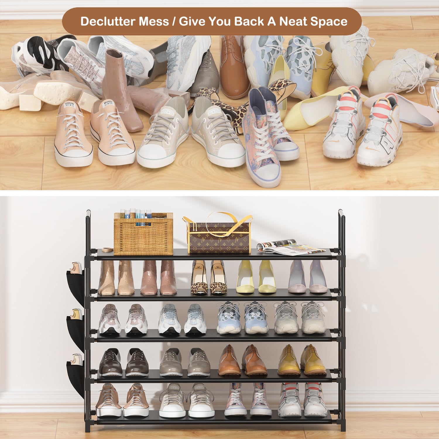 OYREL estantes con distintos tipos de zapatos para visibilidad rápida