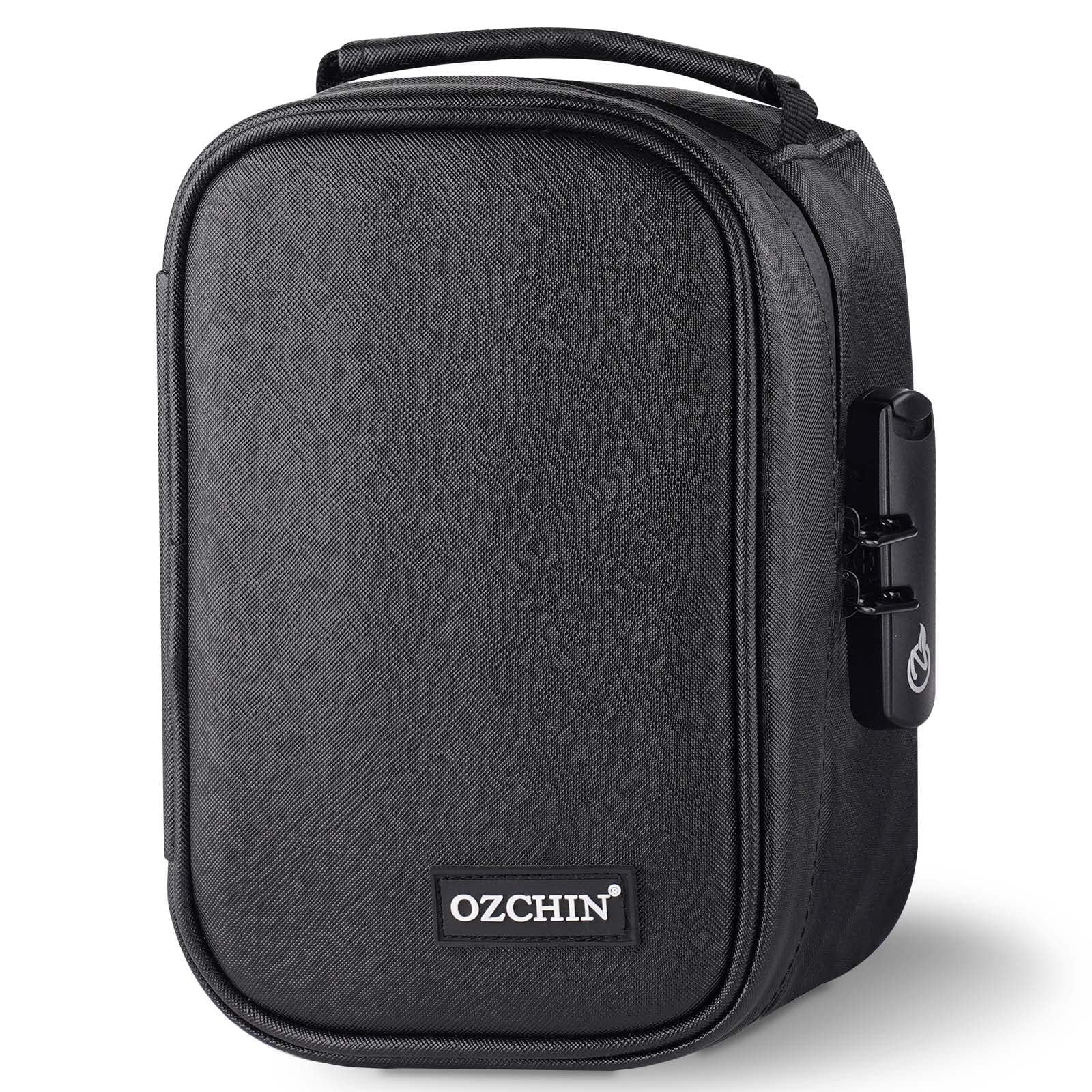 OZCHIN estuche frontal mostrando la carcasa resistente y diseño discreto