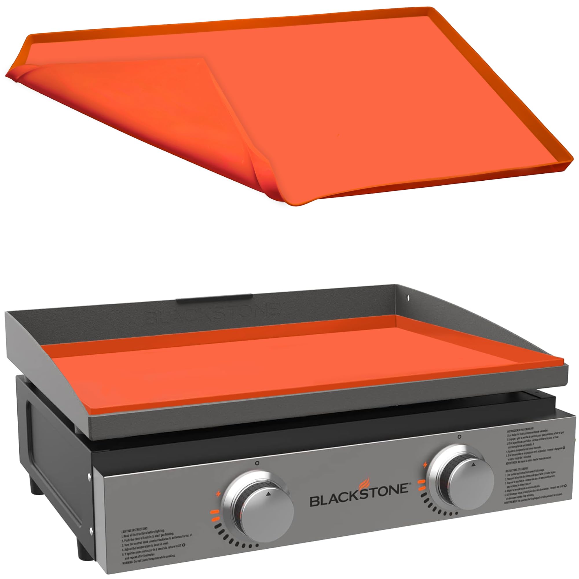 OZG vista frontal de la funda 22" protegiendo la plancha Blackstone