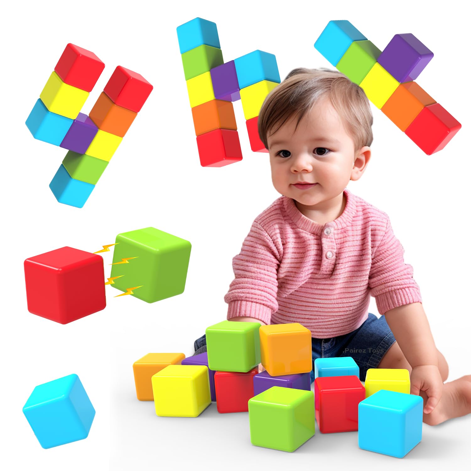 Pairez Toys caja delantera mostrando colores vivos y beneficios educativos