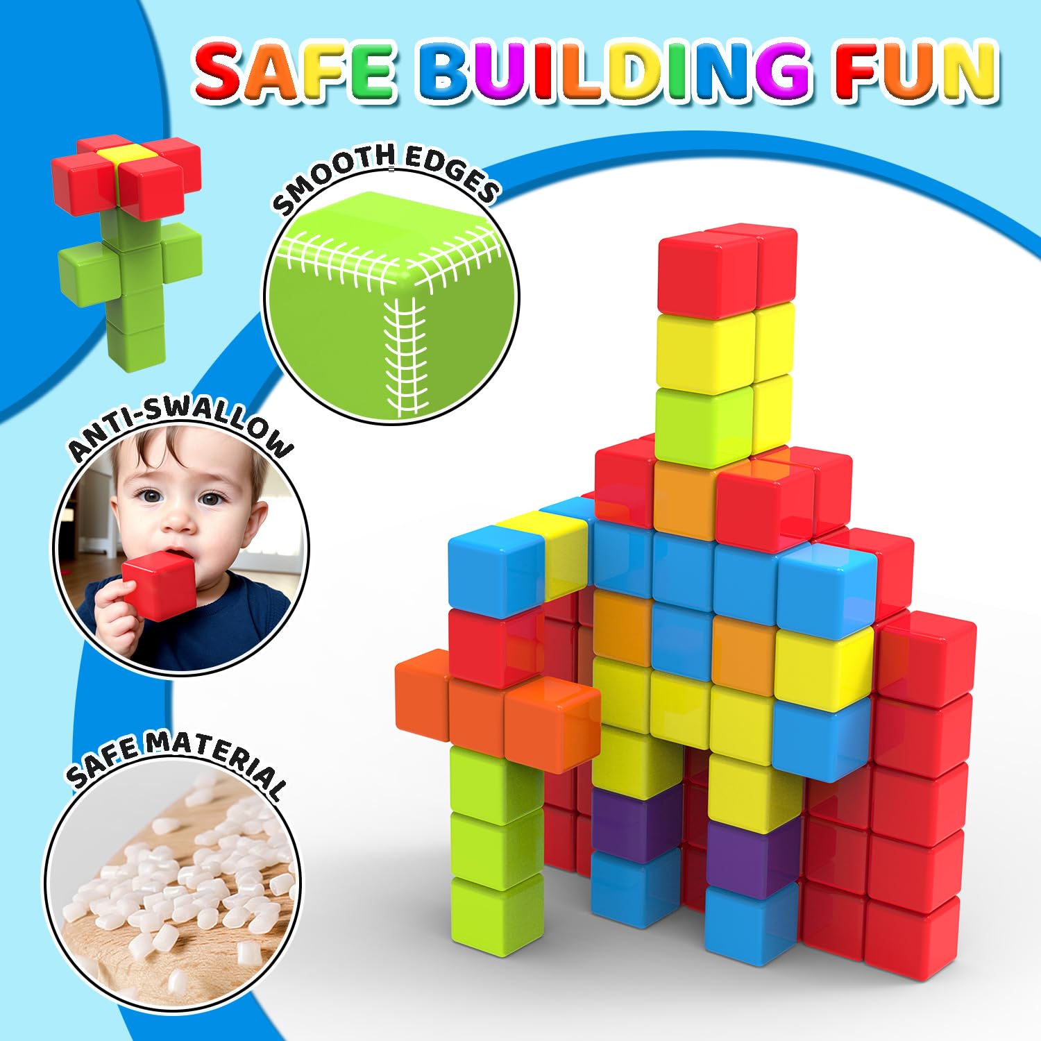 Pairez Toys primer plano textura y esquinas redondeadas para seguridad