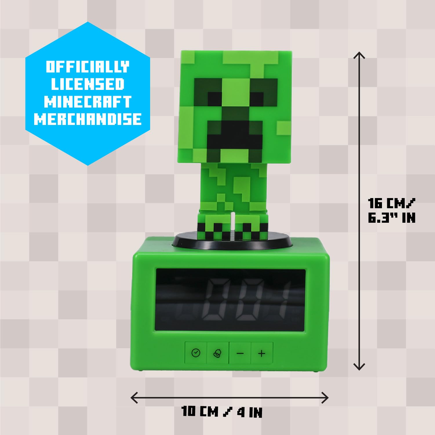 Paladone Creeper con luz nocturna encendida creando ambiente suave