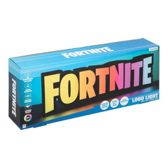 Paladone logo frontal mostrando luz RGB y diseño oficial Fortnite, ideal para ambientar