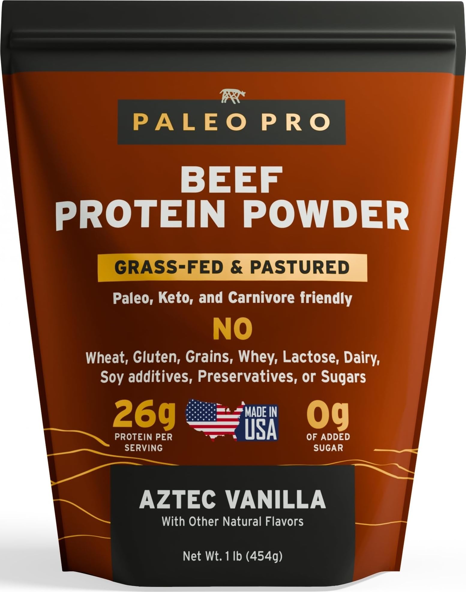 Paleo Pro envase frontal sabor vainilla mostrando presentación y beneficio nutricional
