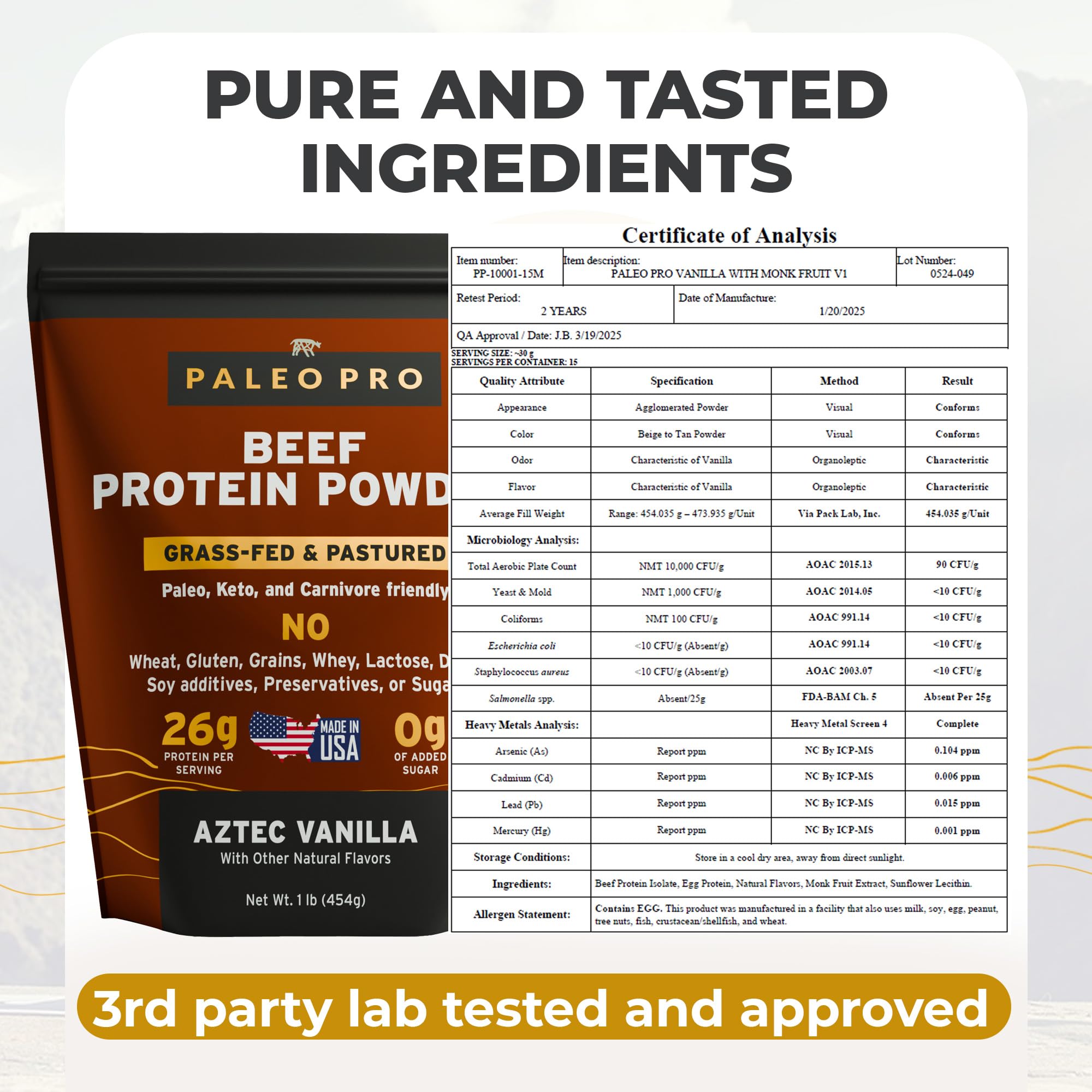 Paleo Pro polvo detalle de textura que destaca mezcla natural y calidad