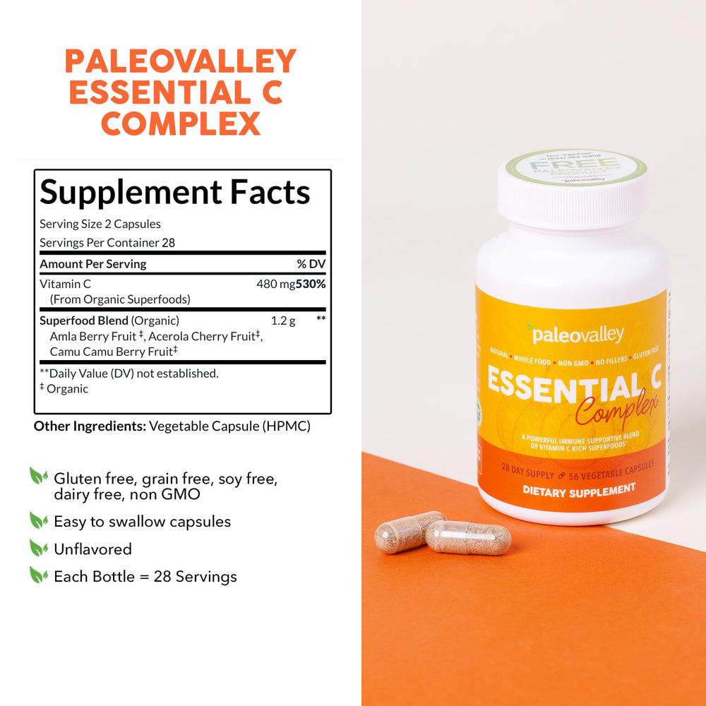Paleovalley cápsulas alineadas para tomar fácilmente con las comidas