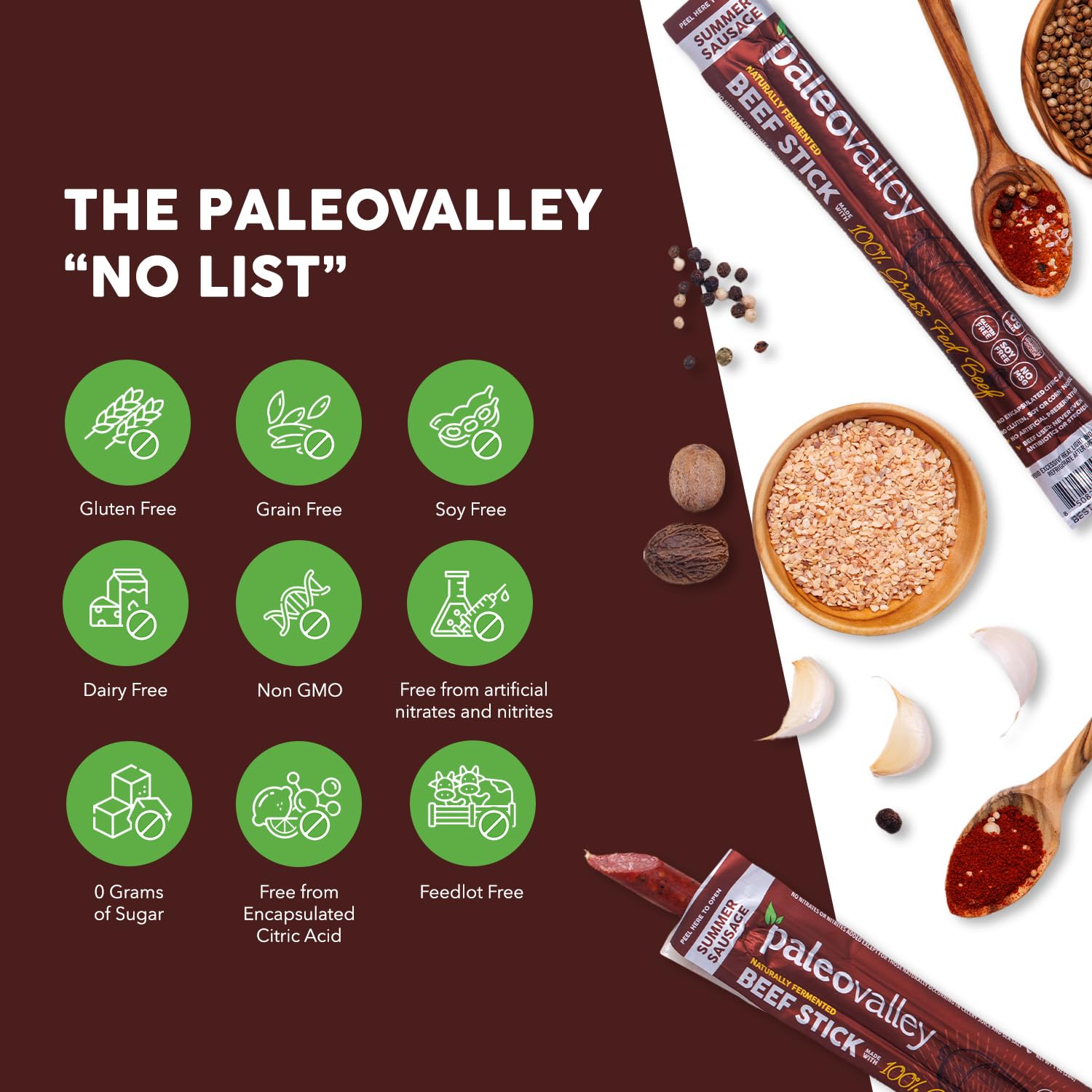 Paleovalley etiqueta nutricional cercana indicando proteína por porción