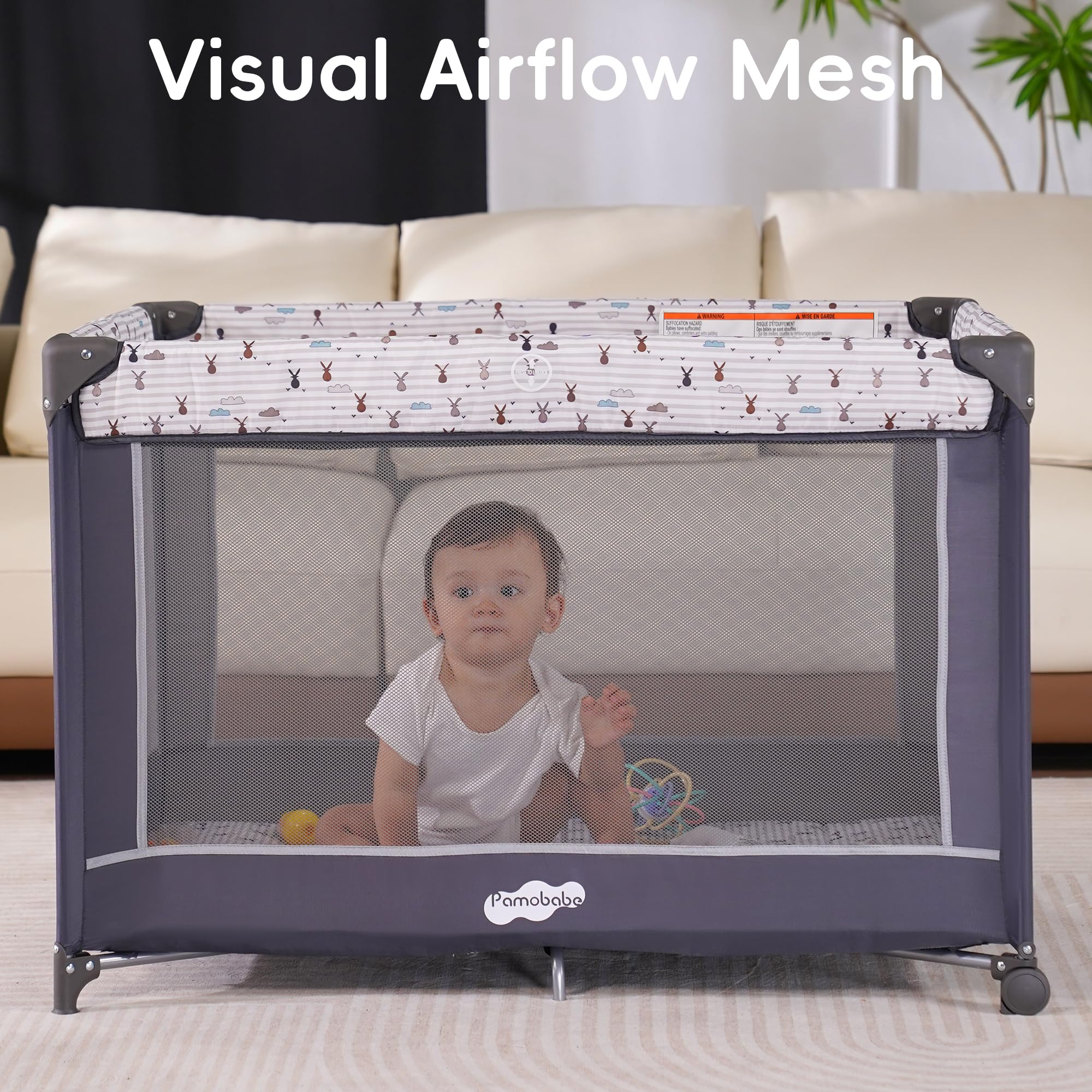 Pamo babe folded in carry bag illustrating compact storage and effortless portability