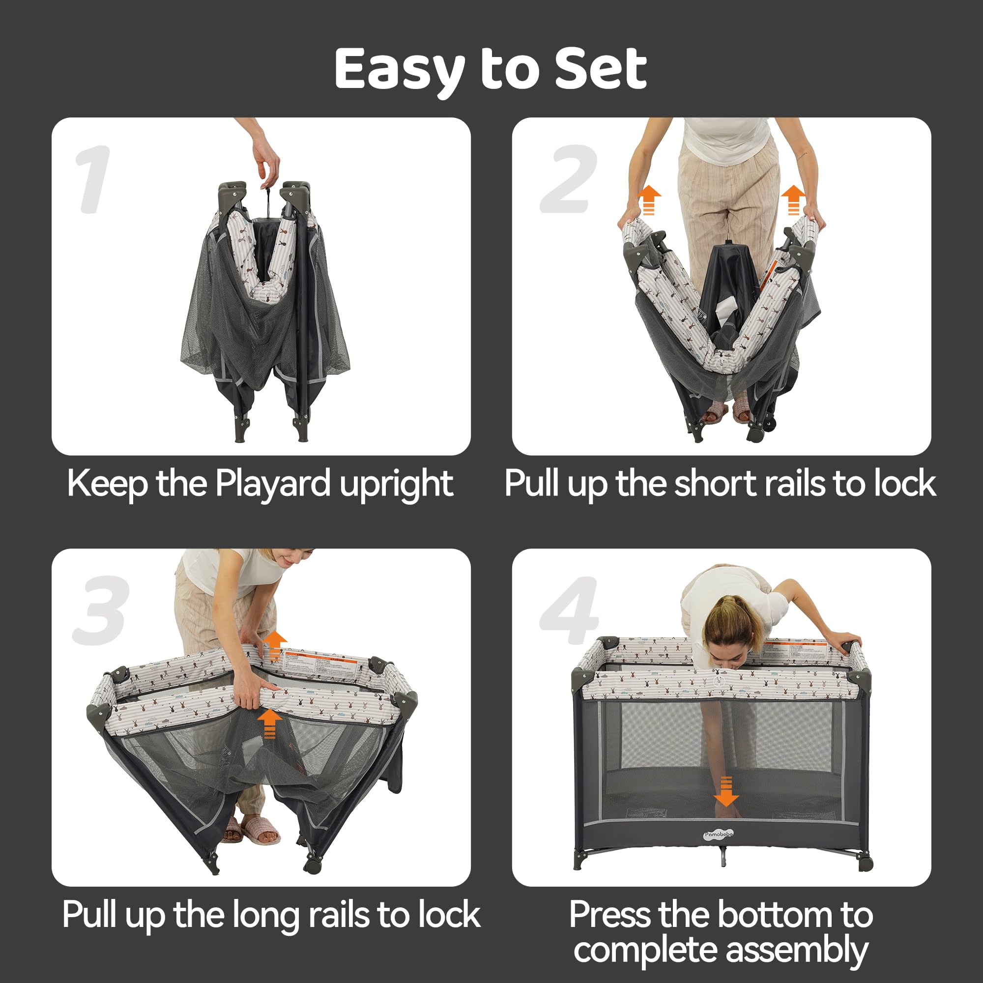 Pamo babe wheels and frame detail showing stable base and easy room-to-room movement