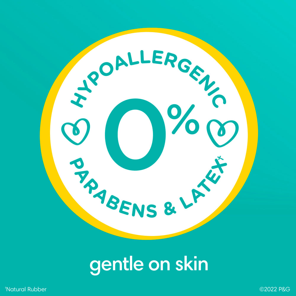Pampers Toallitas Sensitive etiqueta con ingredientes para transparencia y confianza