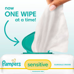 Pampers uso en cambio de pañal, limpia piel sensible con suavidad