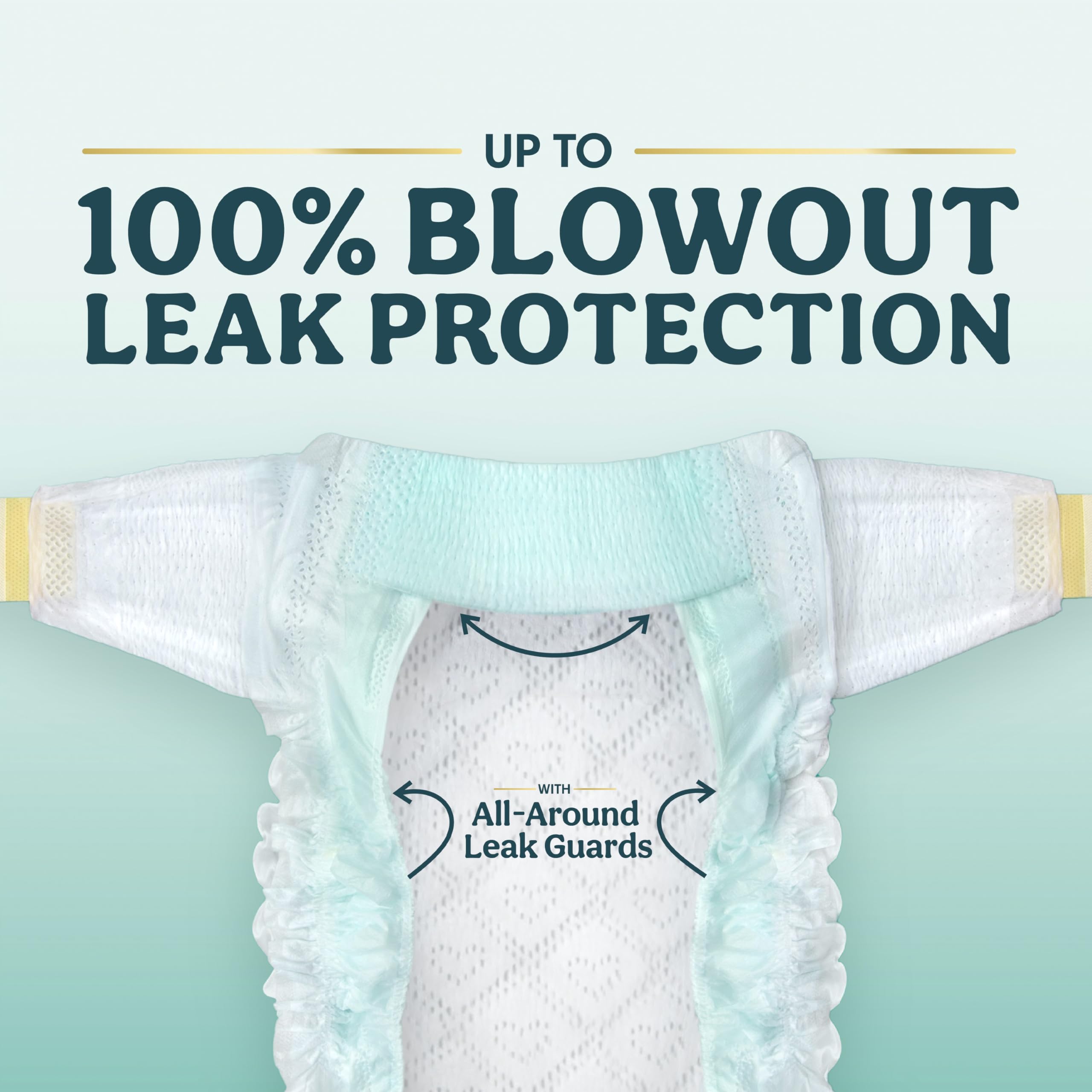 Pampers diaper fitted on baby illustrating comfortable fit and secure protection