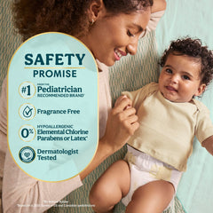 Pampers Swaddlers close-up of absorbent core for fast moisture locking
