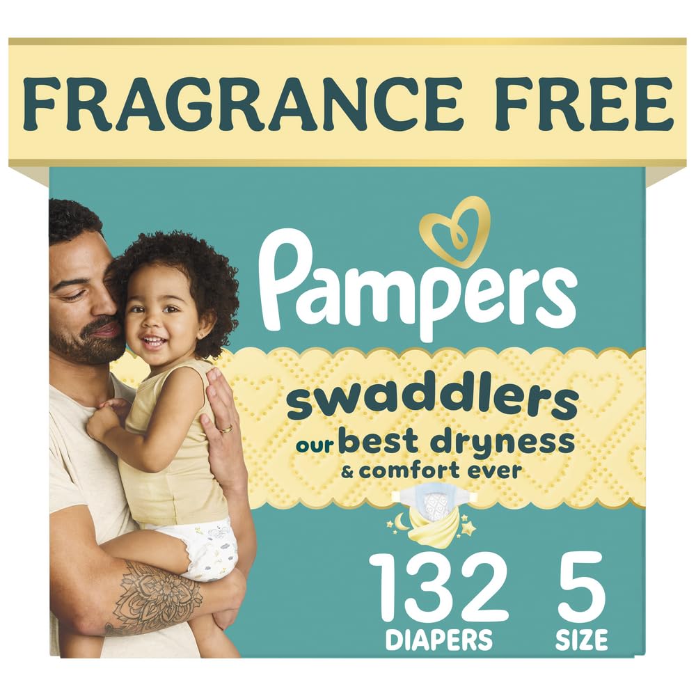Pampers Swaddlers front pack image showing count and fragrance-free benefit