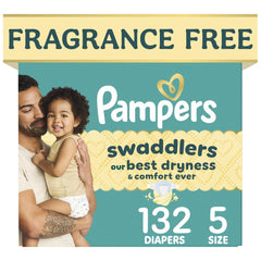 Pampers Swaddlers front pack image showing count and fragrance-free benefit