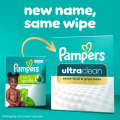Pampers Ultraclean textura en primer plano, mayor agarre y limpieza