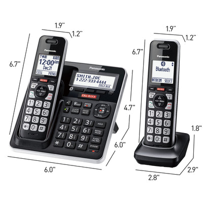Panasonic lifestyle setup in living room showing multi-handset placement for families