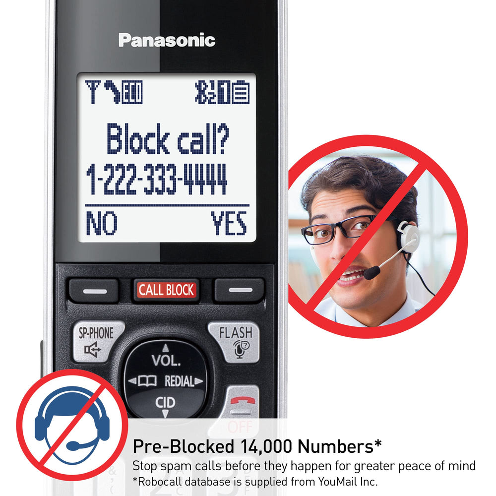 Panasonic illuminated keypad detail for easy nighttime dialing and improved visibility
