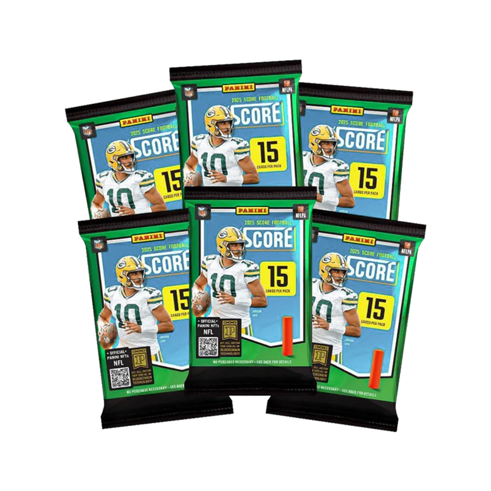Panini packs abiertos con cartas rookie y base visibles para emoción de ripping