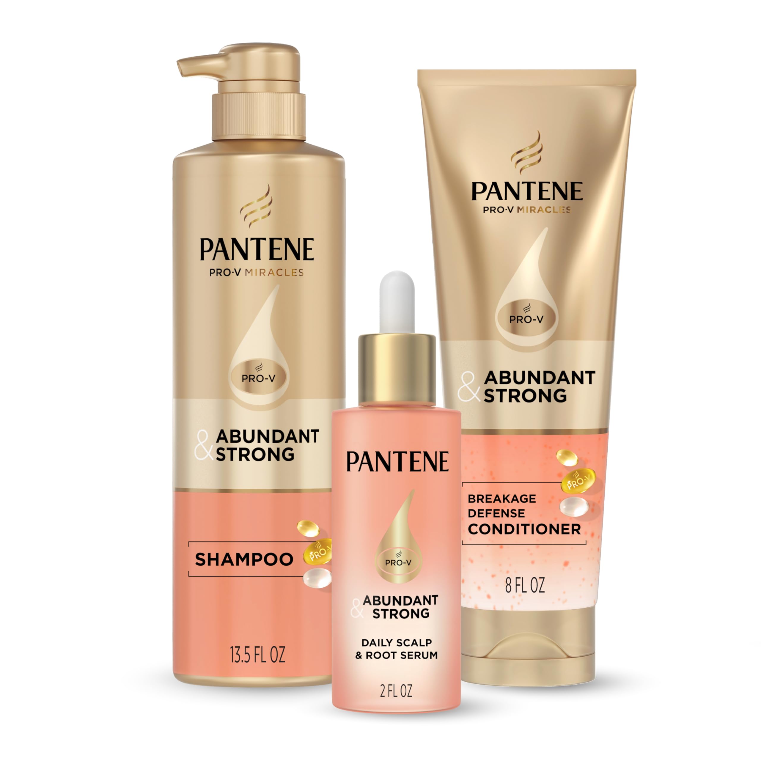 Pantene front packaging of Abundant & Strong kit showing full regimen benefit