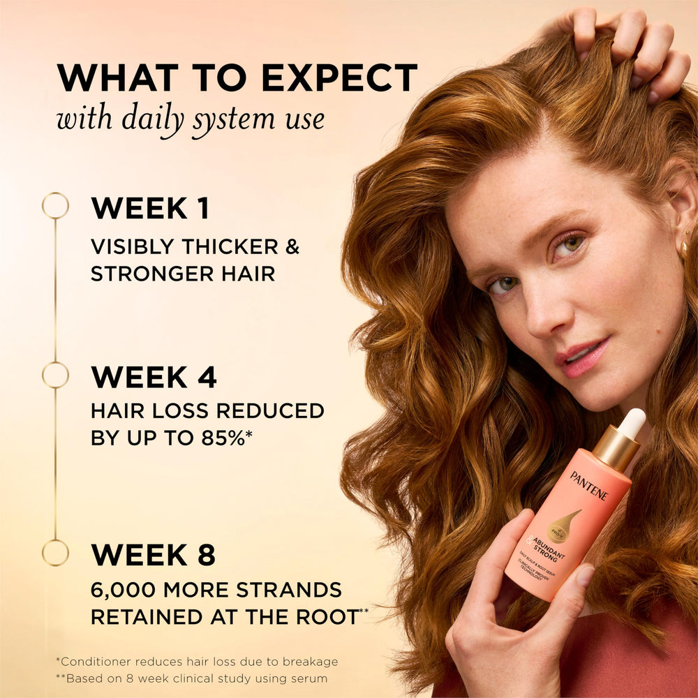 Applying Pantene serum on scalp to show targeted application and coverage