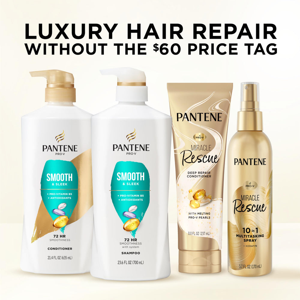 Pantene comparación antes y después con menos frizz y más brillo