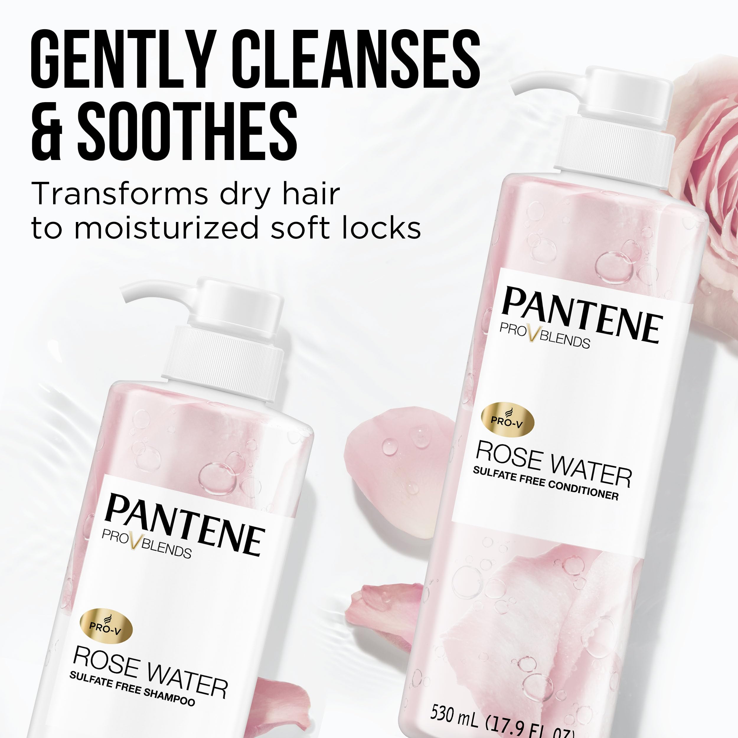 Pantene cabello largo suave posterior al uso, brillo y manejo mejorado