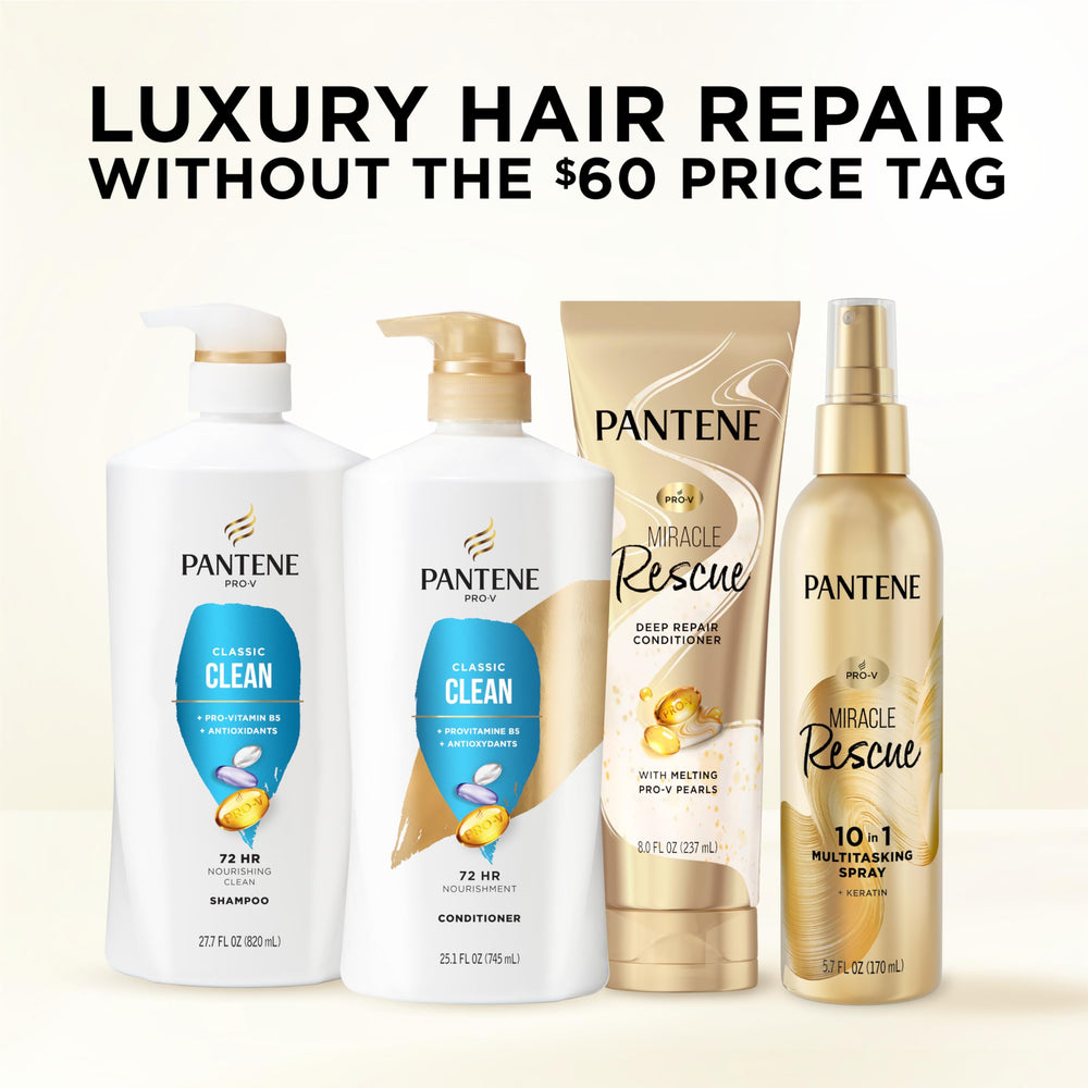 Pantene antes y después en cabello seco mostrando mejora visible