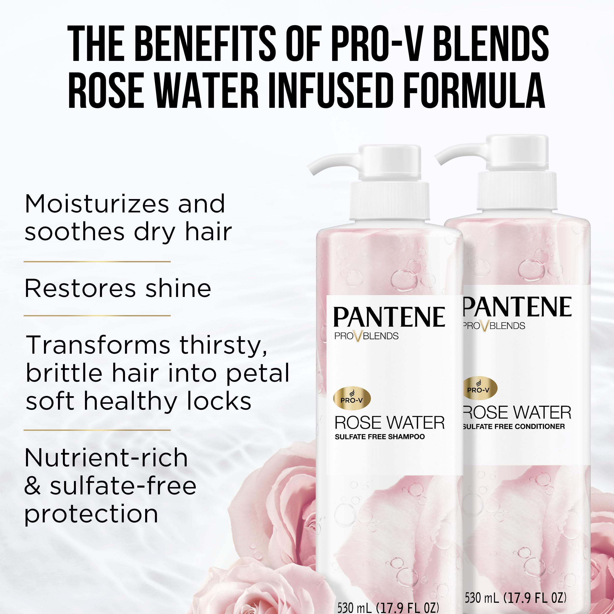 Pantene primer plano de etiqueta e ingredientes Pro‑V y vitamina B5, confianza en fórmula
