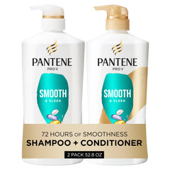 Pantene frontal pack mostrando frasco y beneficios de control de frizz