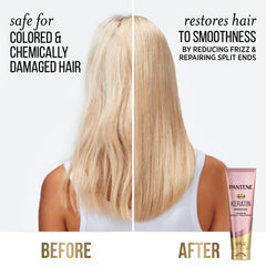 Etiqueta Pantene Keratin con ingredientes destacados y beneficios