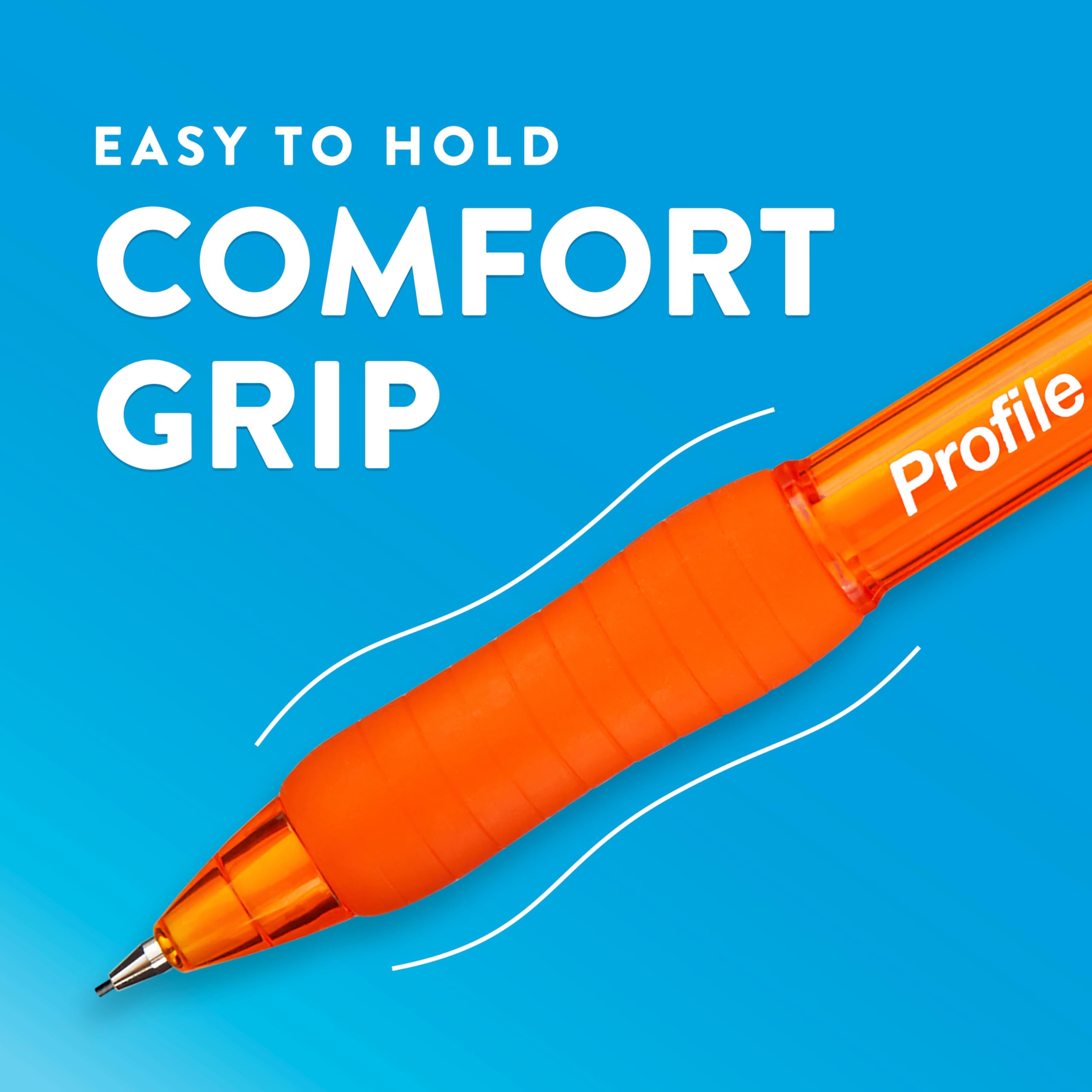 Paper Mate primer plano del agarre ergonómico que reduce la fatiga