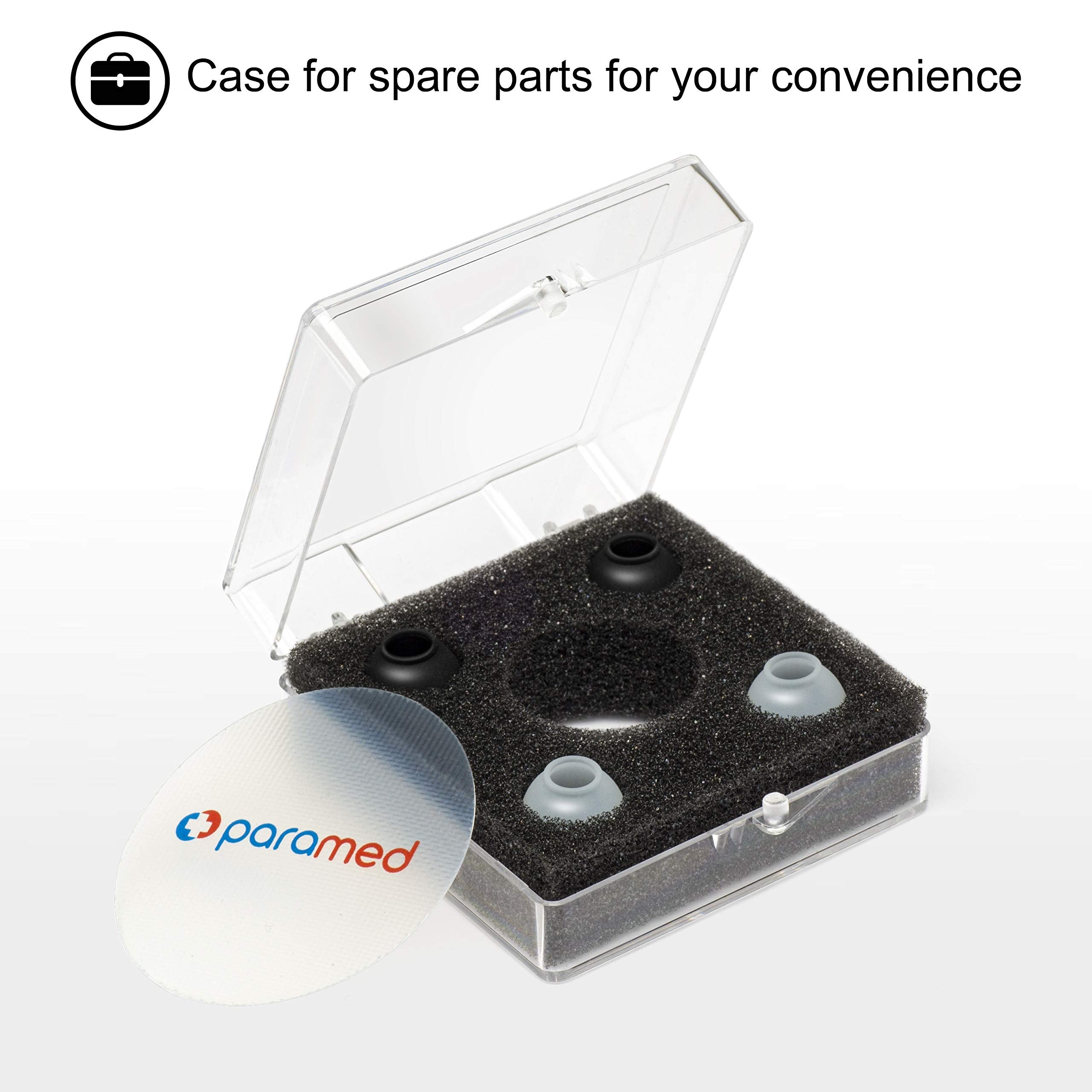 Paramed tubing material detail demonstrating latex-free durable, sweat-resistant build