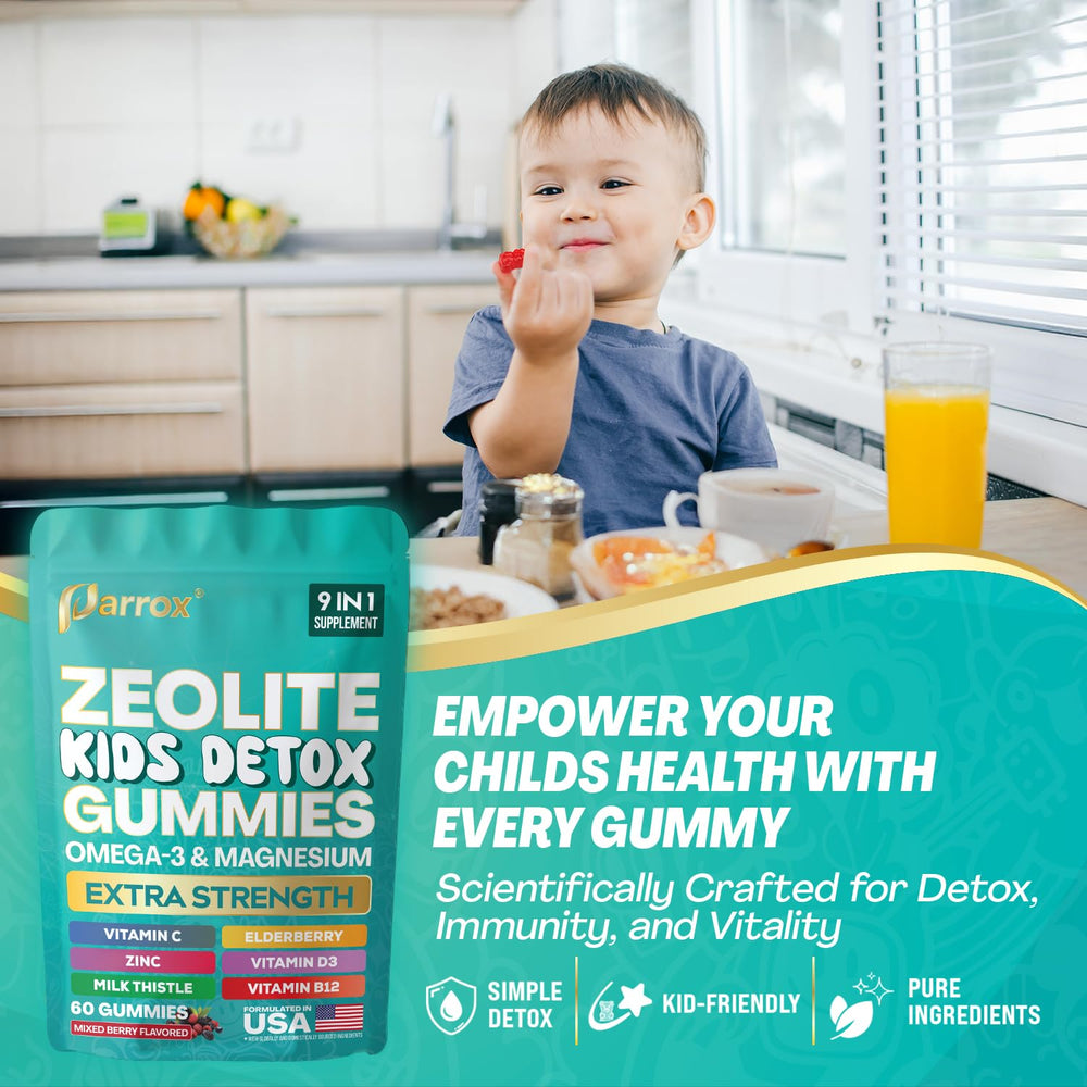 Child taking Parrox gummy illustrating easy daily dosing benefit