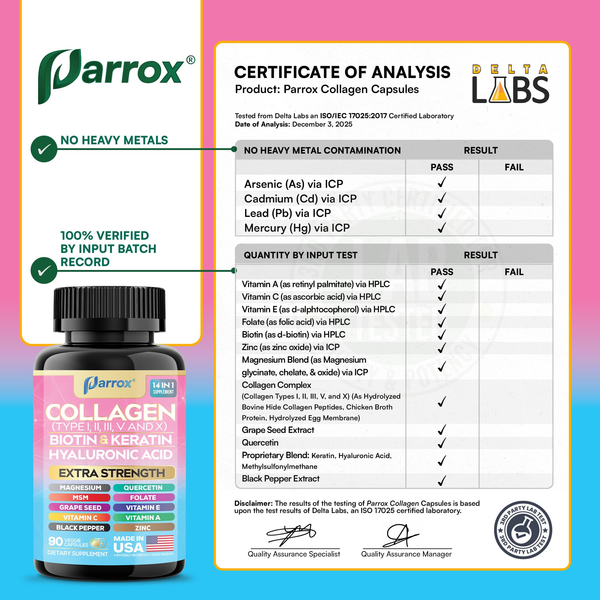 Parrox presentación abierta con 90 cápsulas para suministro prolongado