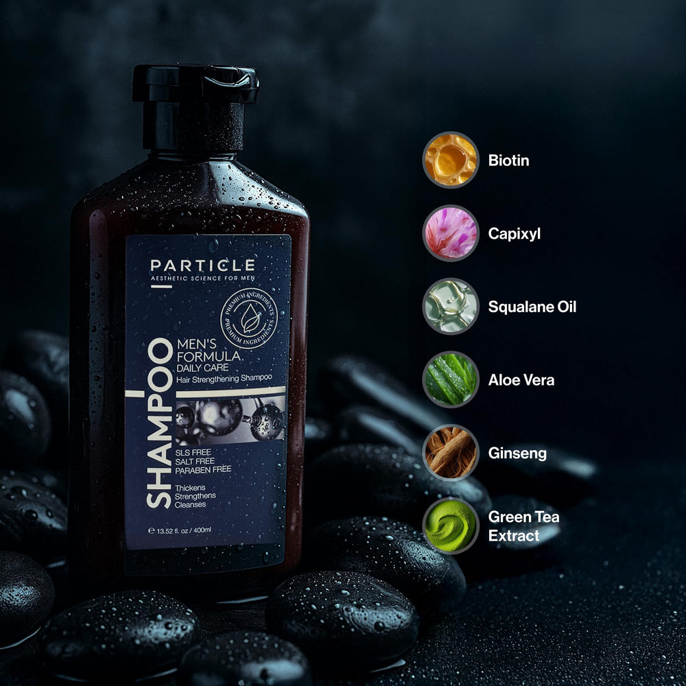 Particle en uso en la ducha por hombre tras ejercicio, revitalizante
